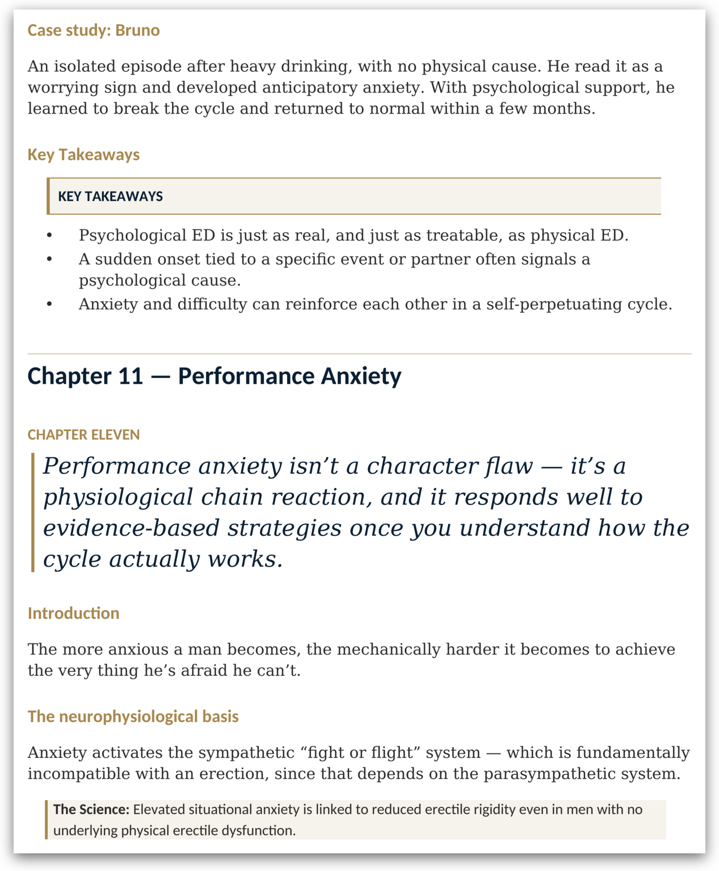 Chapter opener — Performance Anxiety, with pull quote